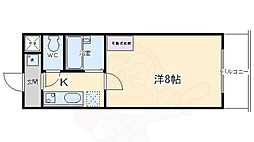 ボーセジュール東山 1Kの間取図画像