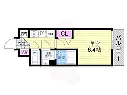 ファステート京都ステーションウォズ 1Kの間取図画像