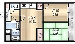 ヴィエント深草 2LDKの間取図画像