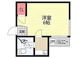 ハイツサンポー ワンルームの間取図画像