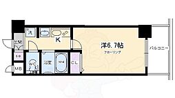 エステムコート京都駅前KOTO 1Kの間取図画像
