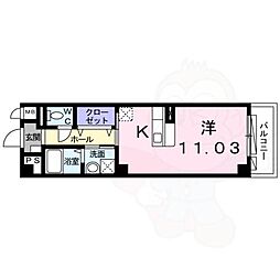 ドミール西大路 ワンルームの間取図画像