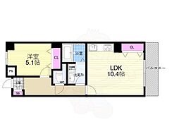 パインフィールド五条 1LDKの間取図画像