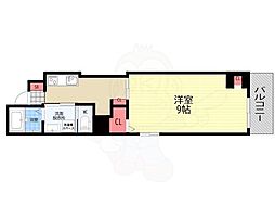 レガリア京都烏丸 1Kの間取図画像