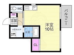 アクアプレイス京都西陣 ワンルームの間取図画像