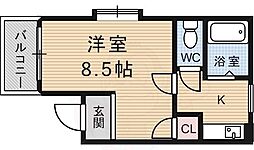 メゾン・ド・ラディ 1Kの間取図画像