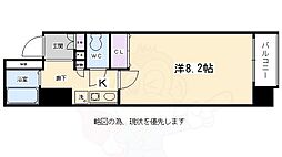 プレサンス京都駅前2 1Kの間取図画像