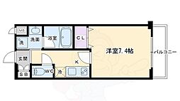 ベラジオ京都壬生ウエストゲート 1Kの間取図画像