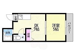 ティファニーハイツ 1DKの間取図画像