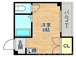 ハイツニッセイ 5階ワンルームの間取り
