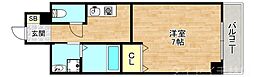 グランドゥール高殿 2階1Kの間取り