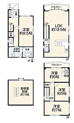 JR関西本線 平野駅 徒歩12分 4LDKの間取り