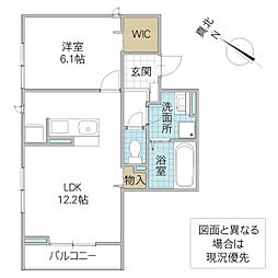 リアン 303号室 3階1LDKの間取り