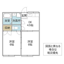 サクラハイツ 103号室 1階2DKの間取り