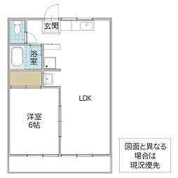 ウエストヒル2 1LDKの間取図画像