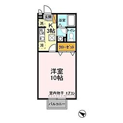 アドラブール 1Kの間取図画像