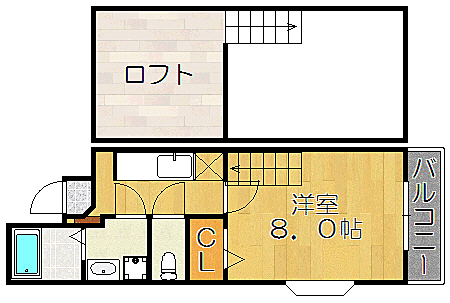 メゾン・ド・西新 305｜福岡県福岡市早良区西新５丁目(賃貸アパート1K・3階・27.66㎡)の写真 その2