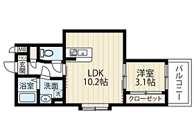 ＴｉａｒａＲ1堅粕 201 ｜ 福岡県福岡市博多区堅粕４丁目（賃貸マンション1LDK・2階・34.58㎡） その2