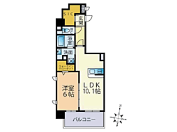 シェルメゾン 9階1LDKの間取り