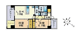 バルセロナ薬院 2SLDKの間取図画像