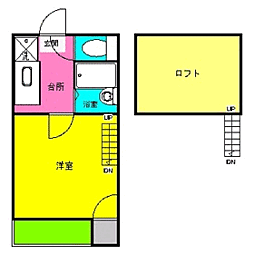 ブラッサムTJN 1Kの間取図画像