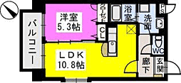 ピュア博多駅南壱番館 1LDKの間取図画像