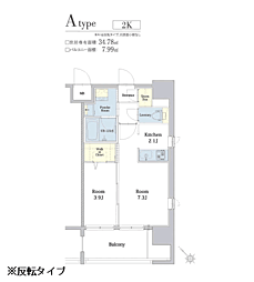 エンクレスト博多駅南SHARE 2Kの間取図画像