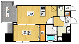 プライムアーバン博多 1DKの間取図画像