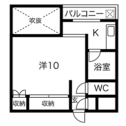アークヴィラ薬院 ワンルームの間取図画像