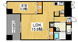 ロールベール博多駅前 1LDKの間取図画像