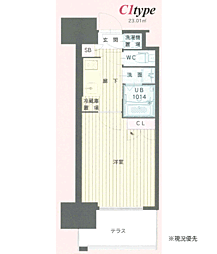 オリエントビルNo.111 1Kの間取図画像