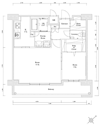 エンクレスト博多駅南FIT 2Kの間取図画像