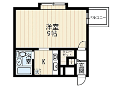 オリエンタル大濠 1Kの間取図画像