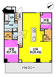 ザ・パークハウス福岡タワーズEAST 2LDKの間取図画像