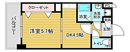 リファレンスベイサイド 1DKの間取図画像