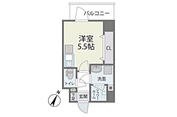 MODERNPALAZZO博多vicino ワンルームの間取図画像