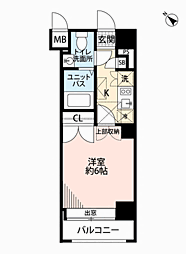 クレタ県庁前 1Kの間取図画像