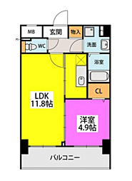 クレアシオン 1LDKの間取図画像
