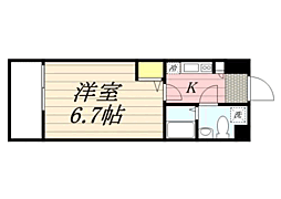 ラセット博多 1Kの間取図画像