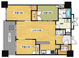 アクロス天神センタープラザ 3LDKの間取図画像