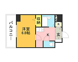 インヘリッツ田原 1Kの間取図画像