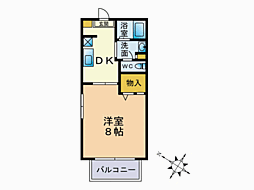 メルベーユ空港前B 1DKの間取図画像
