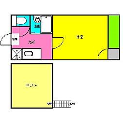 A&H.コーポ 1Kの間取図画像