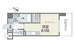 カーサエンペサール ワンルームの間取図画像