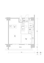 エンクレスト博多PARKSIDE 1LDKの間取図画像