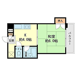 セントラルビレッジ 1Kの間取図画像