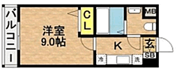 和光レジデンス博多 1Kの間取図画像