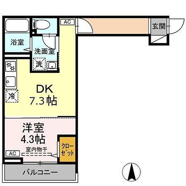 グラナーデ扇I　C 305｜東京都足立区扇2丁目(賃貸アパート1DK・3階・31.67㎡)の写真 その2