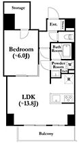 東京都台東区上野桜木1丁目（賃貸マンション1LDK・5階・55.21㎡） その2