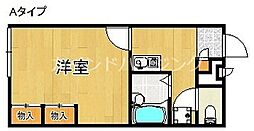 レオパレスアクアマリン 2階1Kの間取り